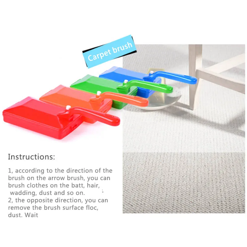 Double Home Cleaner Row Dust Brush Hand Held 1 Pc Table Sweeper Dirt Carpet Brushes Color Random | Дом и сад