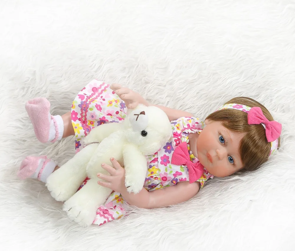 NPK 48 см bebe Кукла reborn Девочка Малыш полное тело силиконовая Ванна игрушка ручная детальная пайка Пинки вид