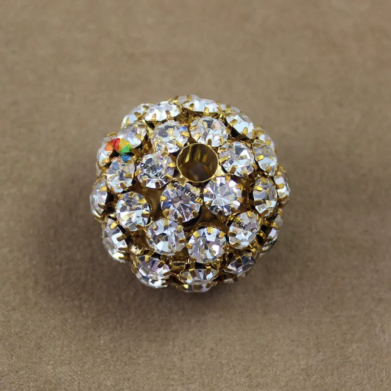 Золотые металлические блестящие чешские прозрачные бусины 30 мм из страз для