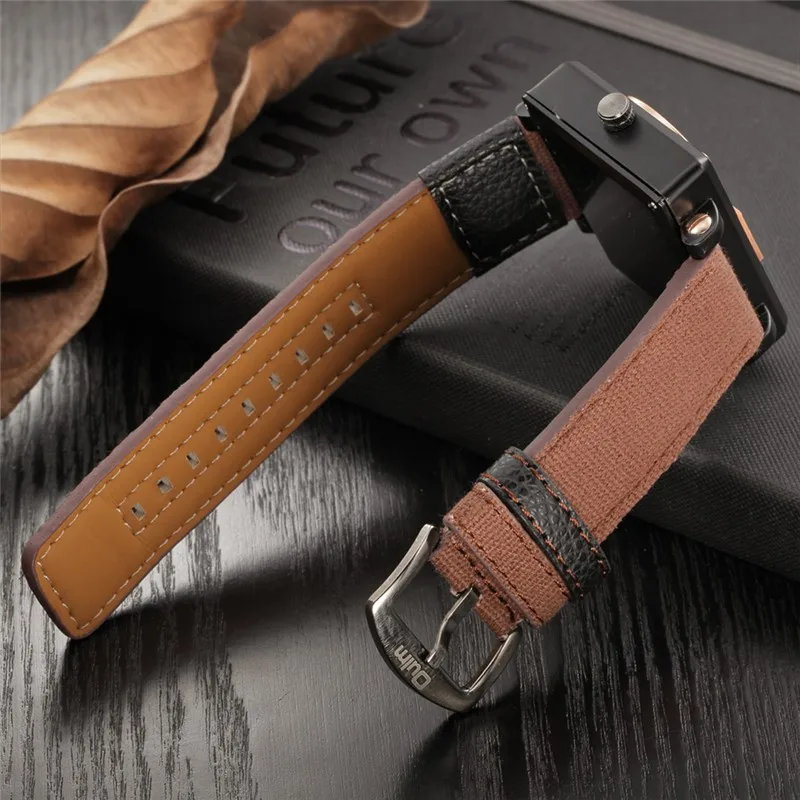 Oulm Мужские повседневные часы несколько часовых поясов спортивные кварцевые