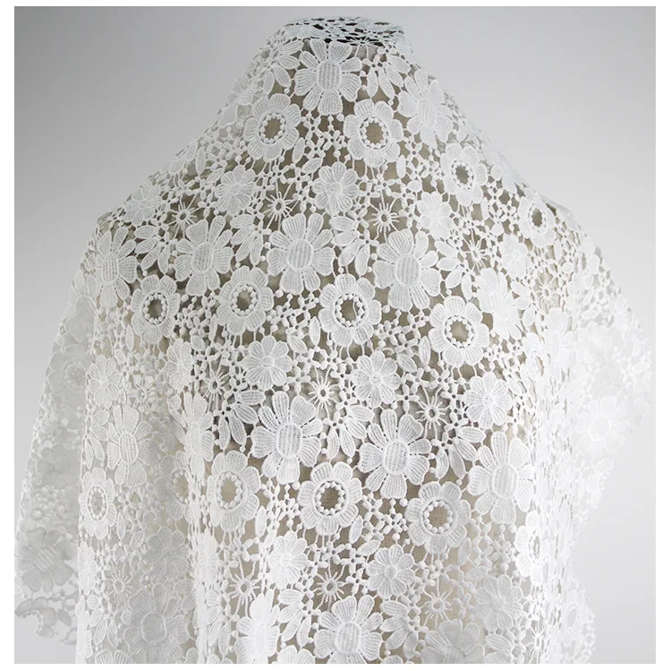 Высококачественные кружевные ткани в нигерийском стиле белые африканском гипюр