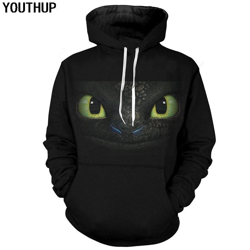 YOUTHUP 2019 новые 3d толстовки мужские беззубики с принтом капюшоном пуловеры модные