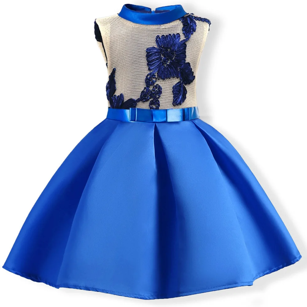 

Fancy Cute Casual Girls Embroidery Princess Dress Kids Toddlers Elegant Sleeveless Flower Party Dress Children Christmas Clothes