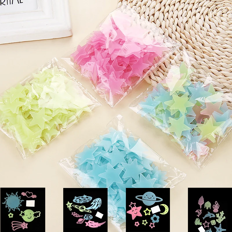 Горячая распродажа Новые светящиеся звезды 3d настенные наклейки домашний декор