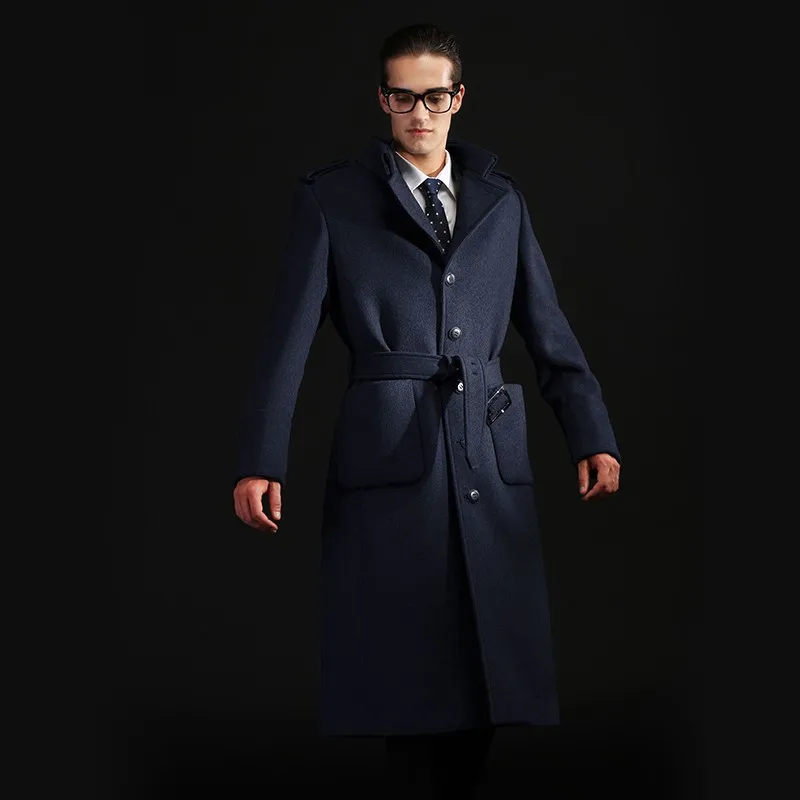 Европейский стиль однобортное пальто удлиненное простое роскошное