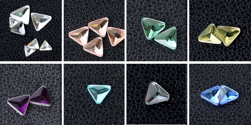 2018 Превосходное качество фиолетовый треугольник плоская задняя стеклянные