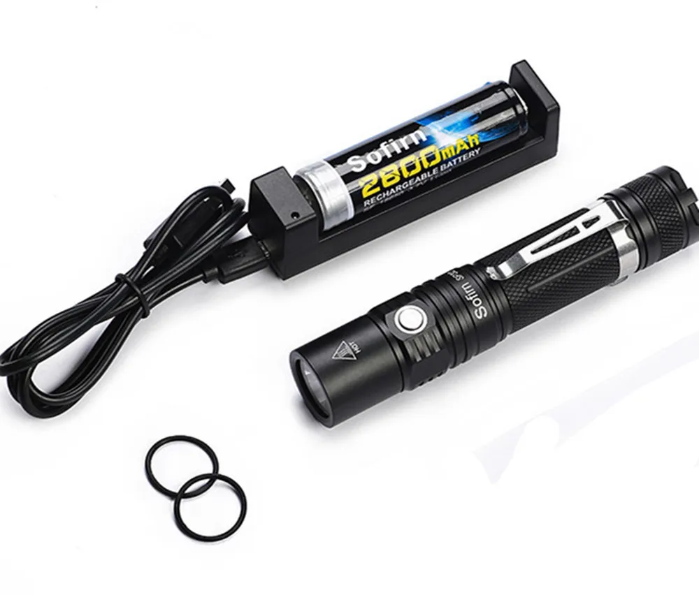 Sofirn SP32 комплект портативный светодиодный светильник-вспышка 18650 Cree XPL2 1000LM фонарь светильник 6 режимов Тактический светильник-вспышка зарядное устройство