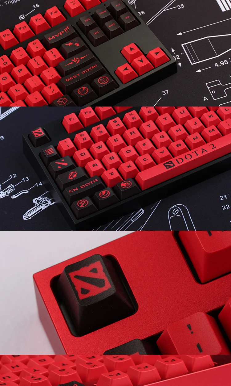MP Dota2 DIY Keycaps PBT Сублимация Keycap вишневые профили полный набор Индивидуальные персонализированные для механической клавиатуры Keycap