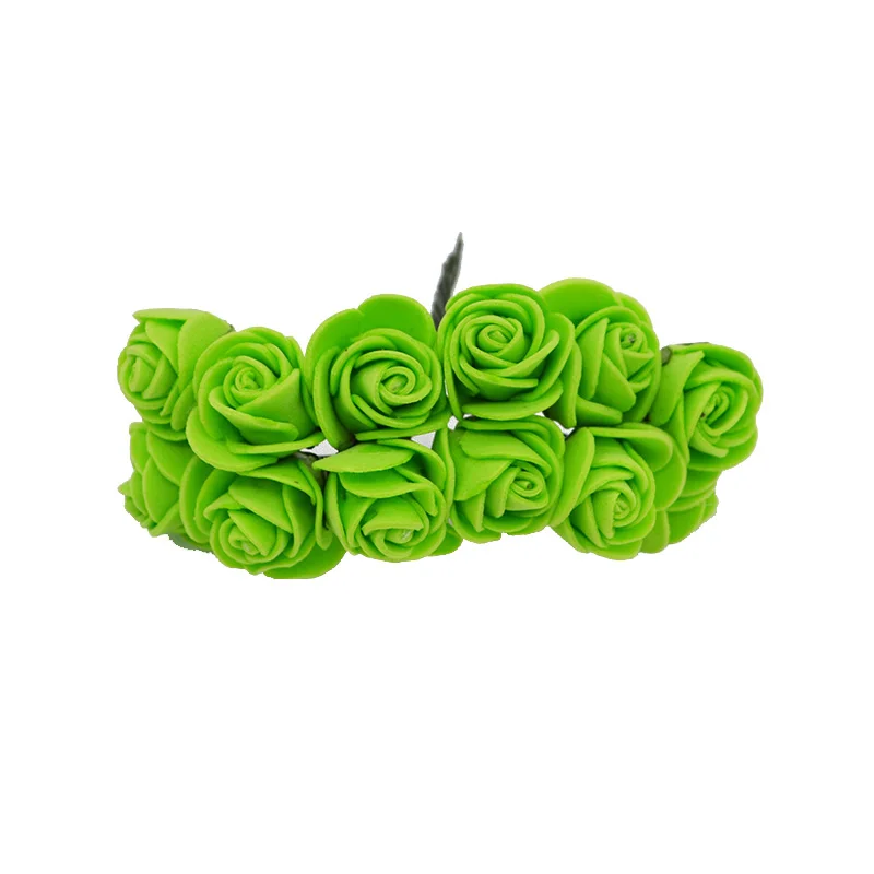 green 72 шт., 2 см, искусственные Искусственные цветы из пенопласта, многоцветные розы, свадебные украшения, скрапбукинг, искусственные красивые цветы - Цвет: green