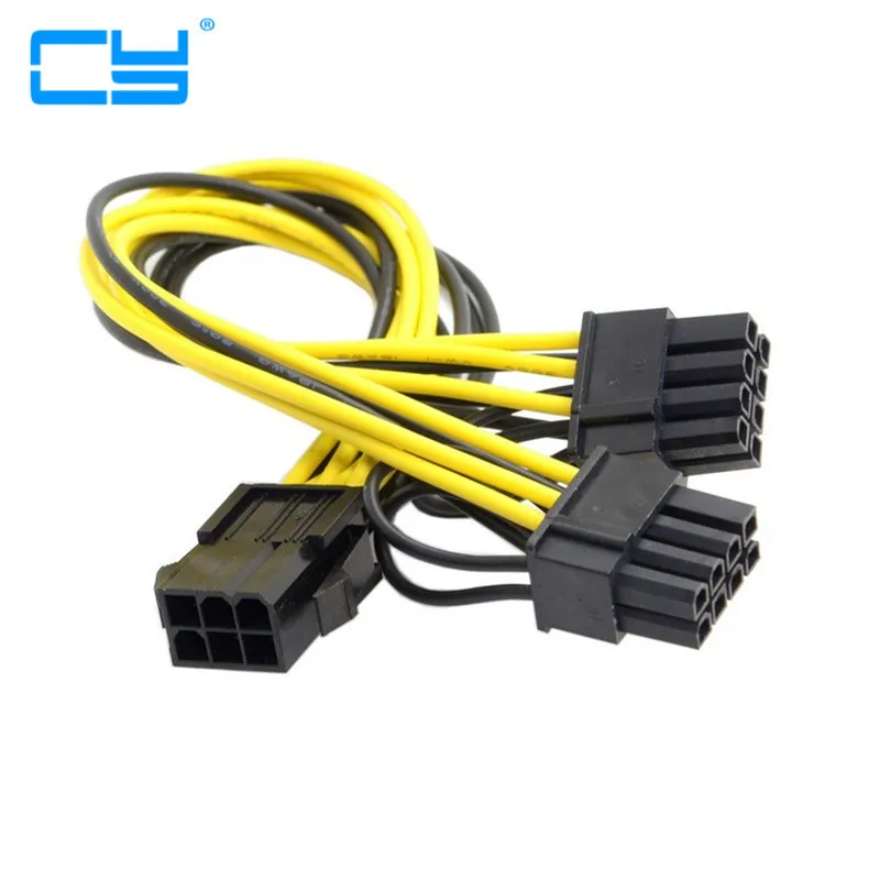 

2pcs PCI Express Graphics Card Connector PC Power Supply CPU Molex 6pin to 2 PCI-e 8(6+2)pin Internal 0.2m Power Splitter Cable