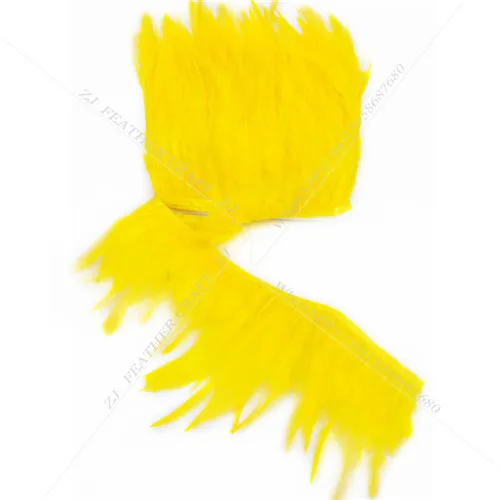 No. 20 Yellow 10 ярдов, 10-15 см, отделка из натурального меха хакле/петух, хвост, куриное перо, отделка для платья/юбки/костюма/ремесла, 35 цветов - Цвет: No. 20 Yellow