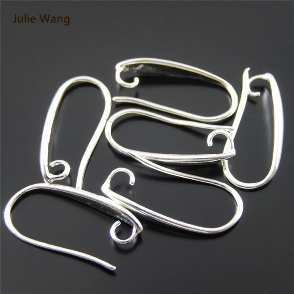 Julie Wang 6PCS Copper Bright Silver Color Jewelry Making Ear Hooks Accessory Clasps Earring Handcraft Accessories | Украшения и