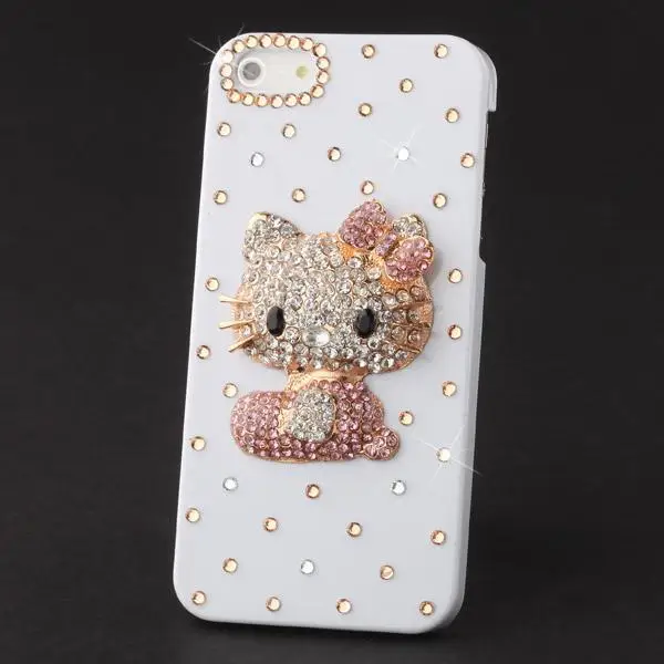 Cute 3D Hello Kitty Bling Diamond Hard Back Case For Apple iPhone 5G|case telephone|diamond case iphonediamond iphone 4 |