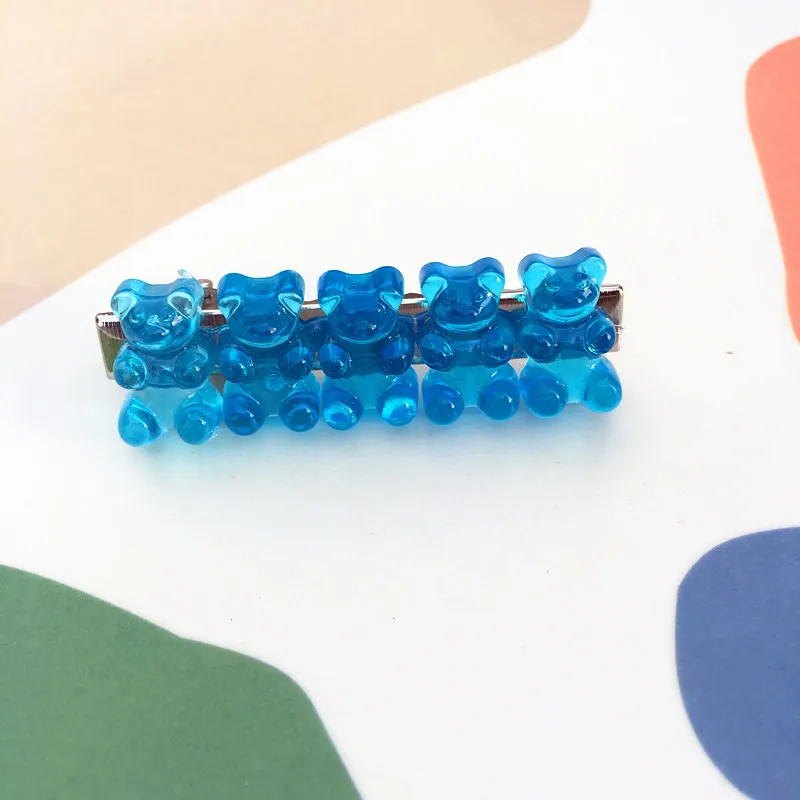 blue Новинка, ручная работа, макароны, 7 цветов, милые Мультяшные заколки с медведем Джуди, для женщин и девочек, на каждый день, для детей, милая заколка, ювелирные изделия, вечерние, подарок - Окраска металла: blue