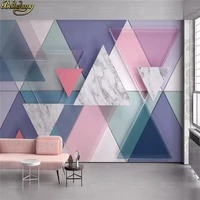 beibehang custom solid geometric wallpaper for living room triangle glass marble mosaic tv background photo wall paper 3d mural