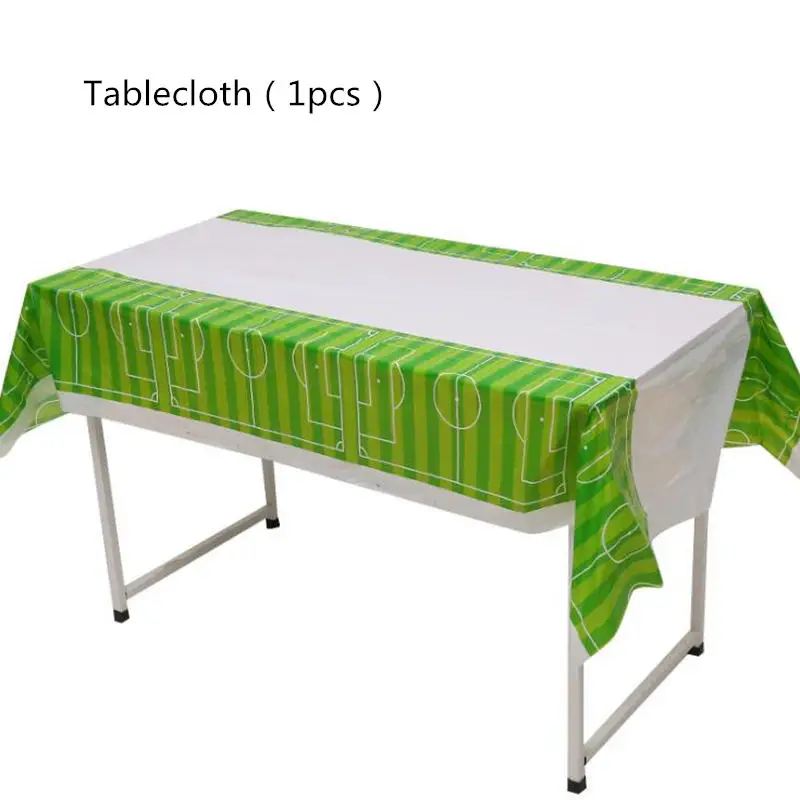 Tablecloth 1pcs Сувениры для мальчиков футбольная тематика Топпер для торта с днем рождения футбольные топперы для кексов с оберткой для украшения детского душа 12 комплектов = 24 шт - Цвет: Tablecloth 1pcs