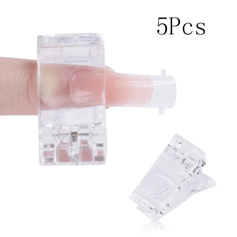 5Pcs Clip Finger Ur Sugar 30 мл полигелевый удлинитель для пальцев, кристально-Желейный УФ светодиодный гель для ногтей, Твердый акриловый гель для дизайна ногтей - Цвет: 5Pcs Clip Finger