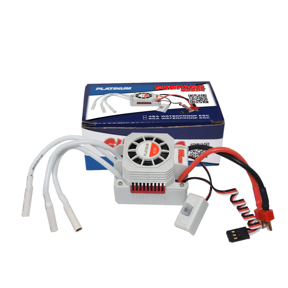 SURPASS HOBBY Platinum 45A 60A водонепроницаемый безбортный ESC для 1/10 1/12 1/14 RC модели грузовиков