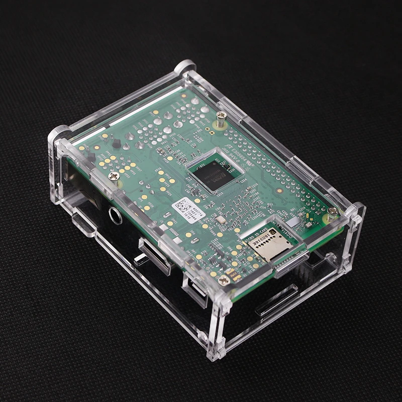 Raspberry Pi 3 Model B+ акриловый чехол с трансвентом+ вентилятор охлаждения cpu совместимый для Raspberry Pi 3 Model B/B