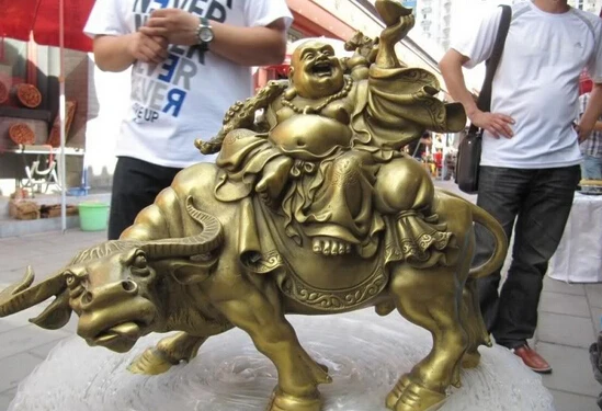 11 &quotКитайский народный латунный изысканные деньги Maitreya Rohan сидят на крупном