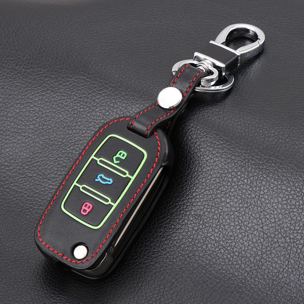 Кожаный чехол для автомобильных ключей брелок Skoda Octavia A2 A5 Fabia Superb Yeti Rapid Citigo Seat Ibiza