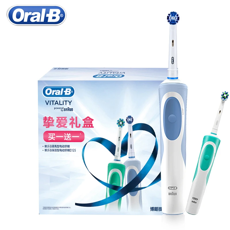 Электрическая зубная щетка Oral B Vitality серии D12, зубная щетка в комплекте с подходящими сменными насадками Электрическая зубная щетка Oral B Vitality серии D12, зубная щетка в комплекте с подходящими сменными насадками
