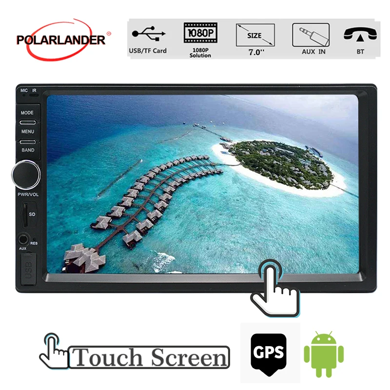 Автомобильный мультимедийный плеер на Android 7 дюймов 2din Bluetooth USB SD радио аудио