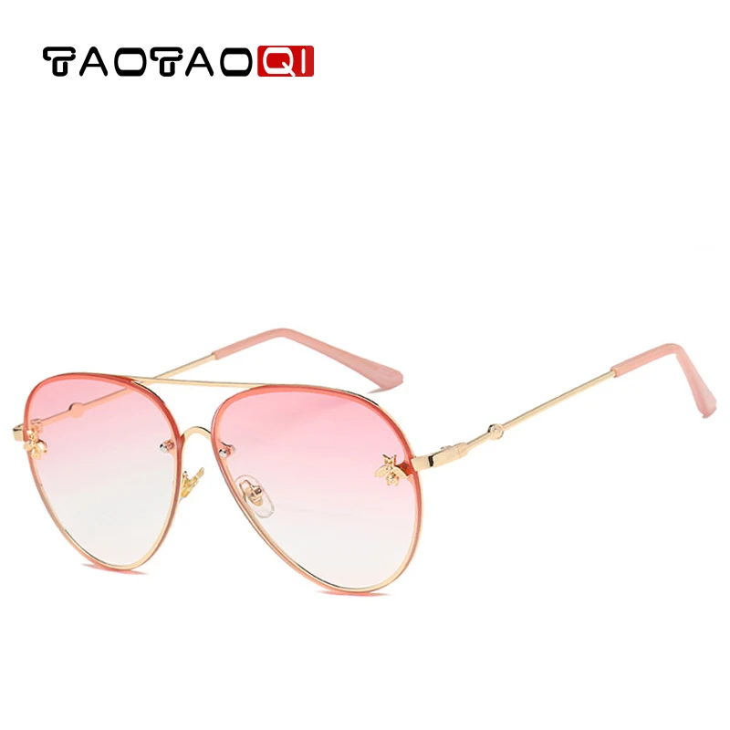 TAOTAOQI Luxury Sunglasses Women Vintage Designer Bee Metal Frame Pilot Men Fashion Brand Female Sun Glasses UV400 | Аксессуары для