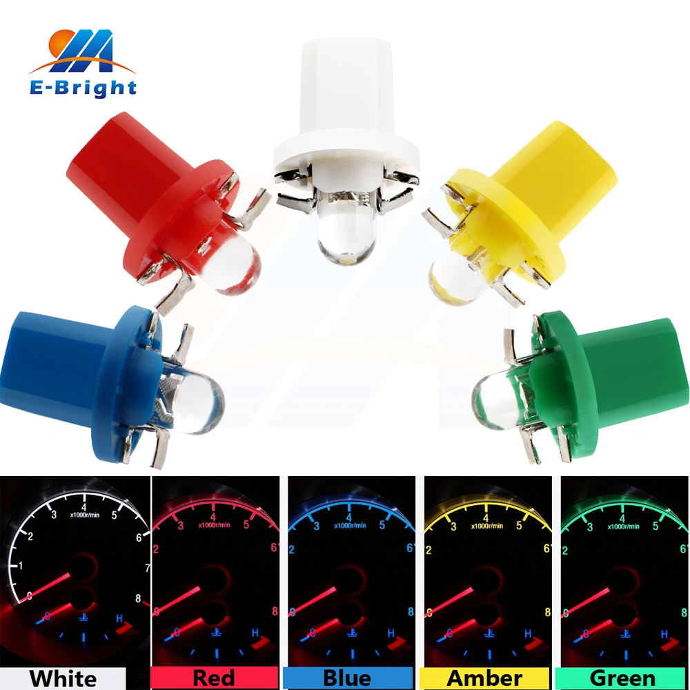 20Pcs/Lot Convex B8.5 T5 1 SMD LED Wedge Base 12V Car Interior Led Dashboard Bombilla Panel Instrument Light Bulbs Free Shipping |
