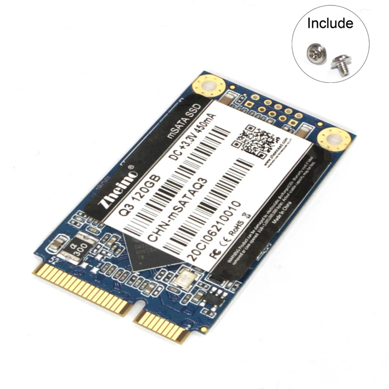 Жесткий диск Zheino mSATA SSD 120 ГБ 128 Внутренний твердотельный жесткий для ноутбука и ПК
