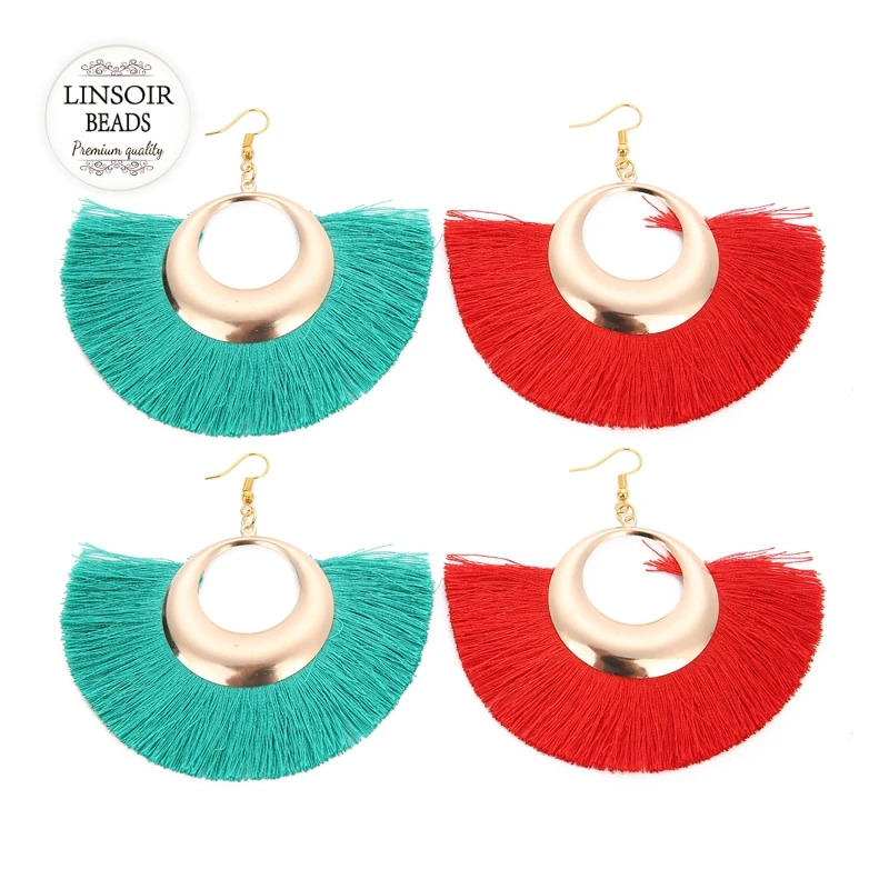 2018 NEW 1 Pair/lot Tassel Earrings for Women Big Fringe Earings Fashion Jewelry Female Bohemian Hanging Drop |