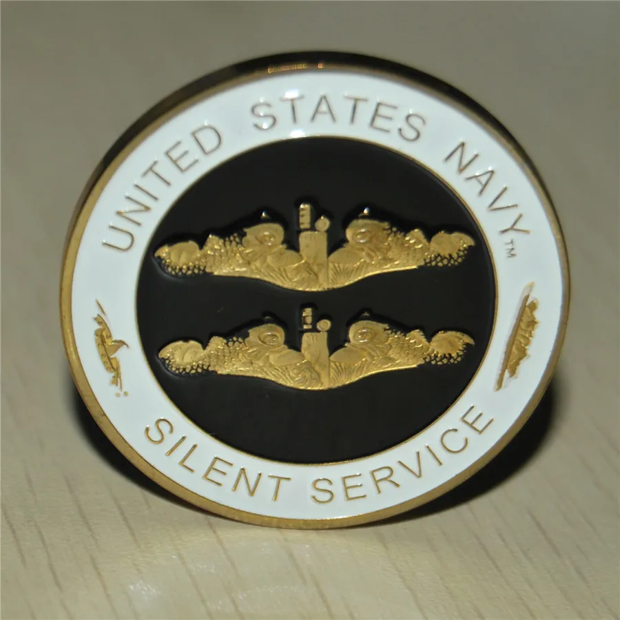 США ВМС позолоченный Соединенные Штаты подводная лодка Silent service наградная монета
