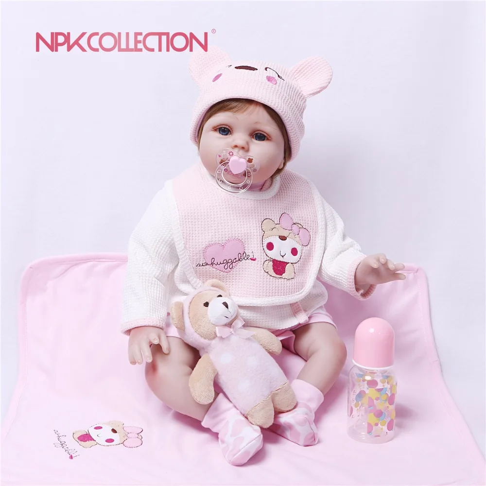 NPKCOLLECTION 55 см 2018 новый дизайн силиконовая кукла реборн ручной работы детские