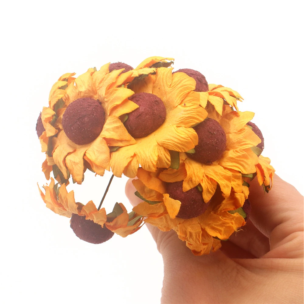 Искусственные высушенные цветы Осенние растения подсолнухи для украшения дома