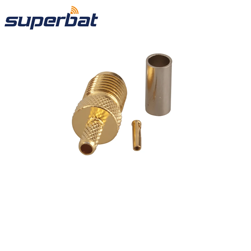 Superbat SMA Female Crimp Connector for RG174,RG188A,RG316,LMR100 Coaxial Cable Straight