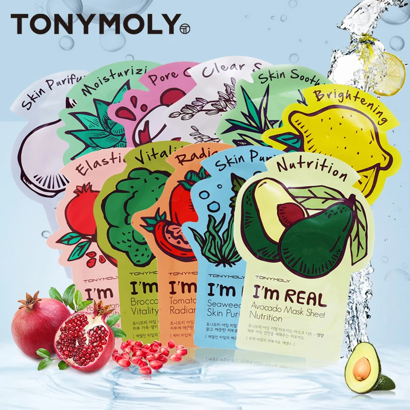 Оригинальные маски TONY MOLY, 10 шт., маска I'm Real, 10 видов