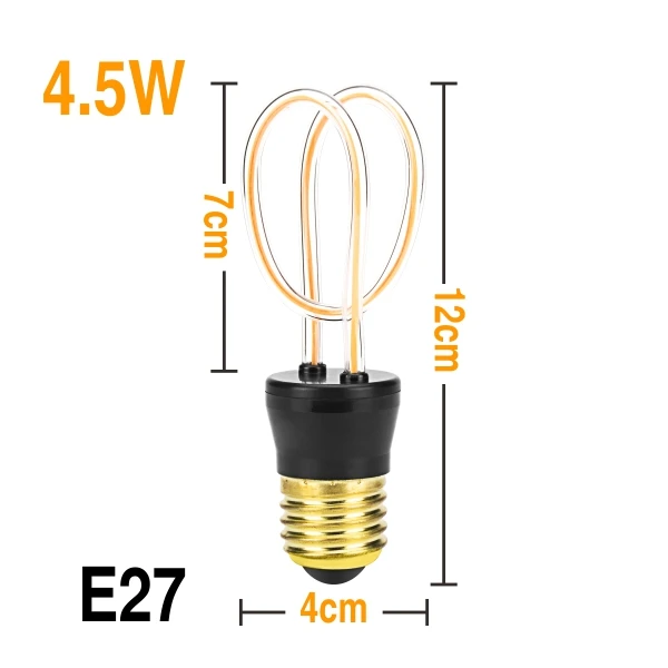 4.5W JH-Y Ретро светильник Эдисона E27 3 Вт 4 Вт 4,5 Вт 8 Вт AC220V, уникальный винтажный светильник, мягкий светодиодный светильник с нитью накаливания, лампочка для украшения подвесных ламп - Цвет: 4.5W JH-Y