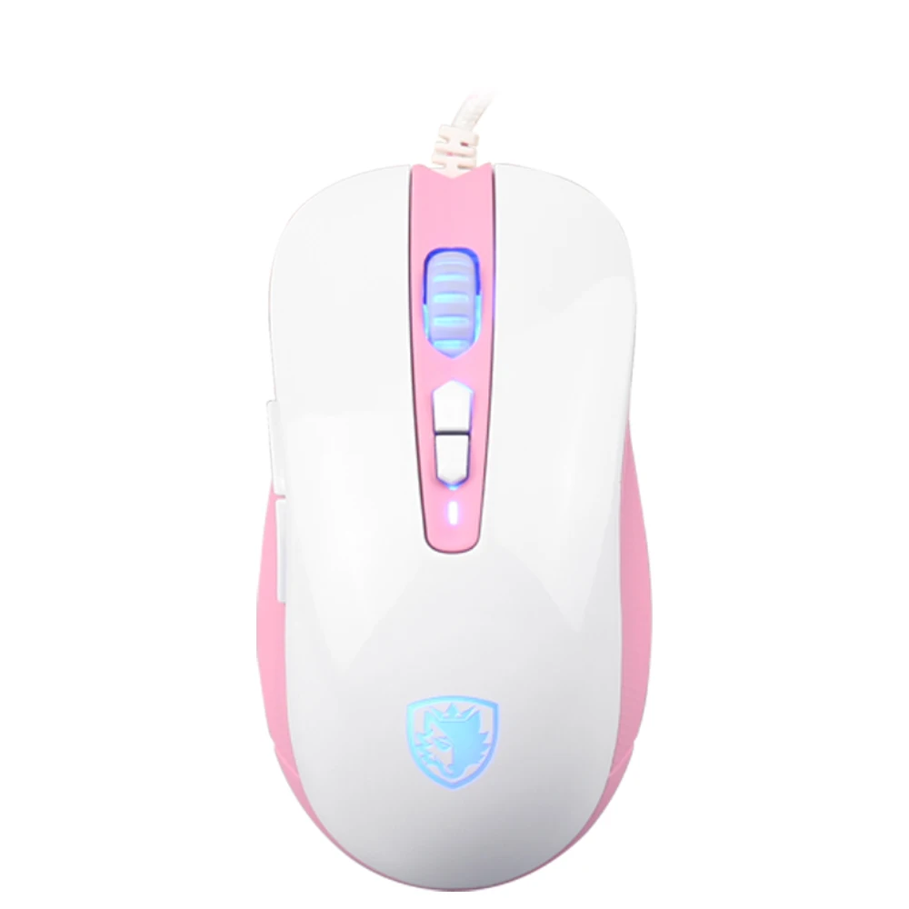 SADES S15 Musket 3000 dpi мышь Проводная 5 кнопок оптическая игровая мышь для компьютера/ПК/ноутбука черная - Цвет: Розовый