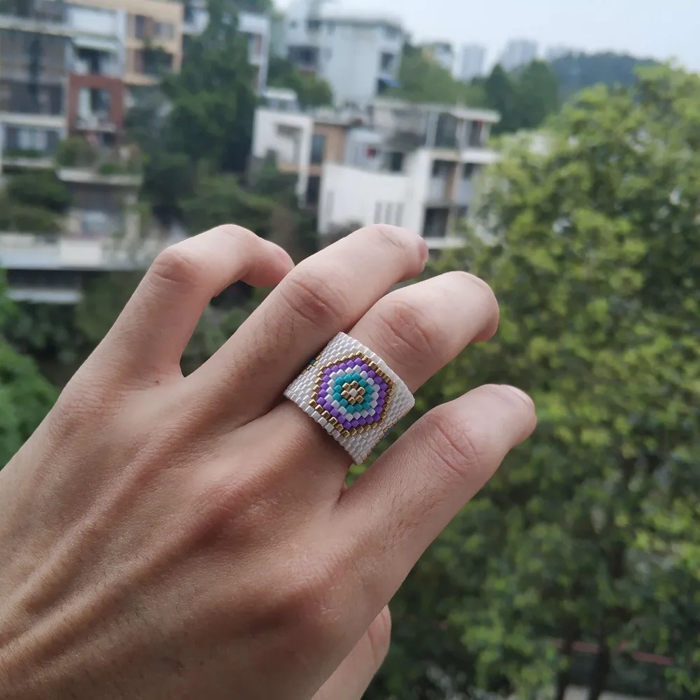 Go2boho MIYUKI кольцо Турецкий Дурной глаз кольца Мода Insta кольцо для женщин Anillos Mujer Бисероплетение ювелирные изделия Delica Miyuki Bijoux