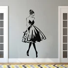 Модная стильная виниловая наклейка на стену с изображением женщины и лица, дизайнерский настенный постер для украшения салона красоты AY1662
