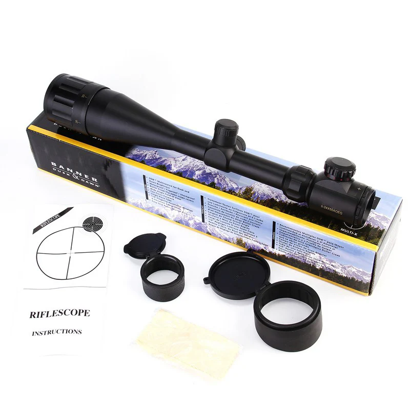 11mm/20mm Rail 6-24X50 Adjustable Green Red Dot Illuminated Hunting Tactical Riflescope Reticle Optical Sight Scope | Спорт и