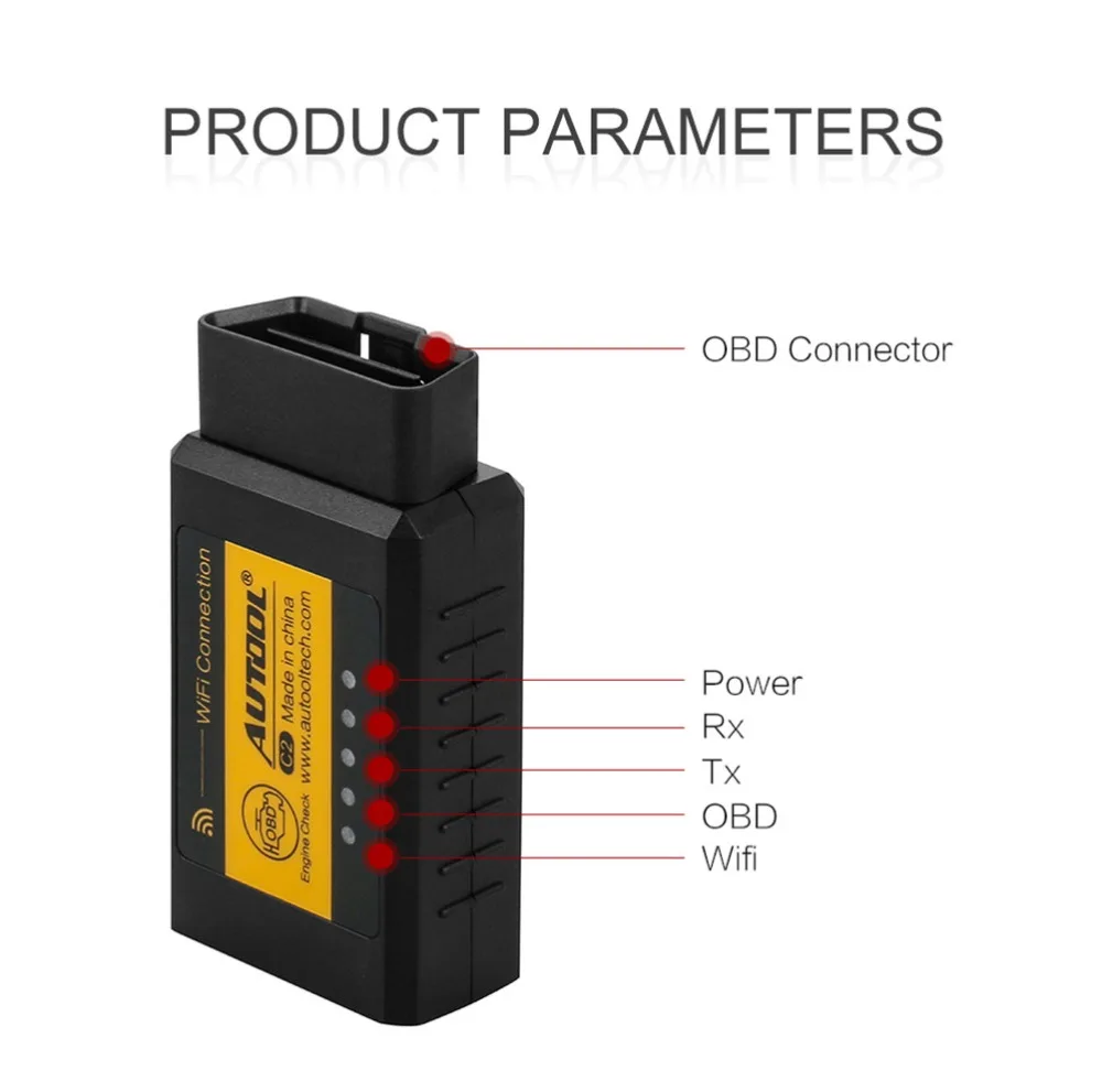 CARTOOL C2 Wi-Fi V1.5 OBDII OBD сканер Автомобильный кодов неисправностей сканирующий