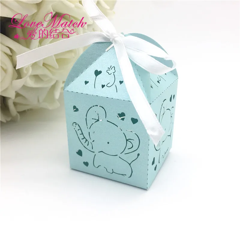 50 шт Baby Shower Подарочная коробка на день рождения вечерние приспособления для декора вечеринки украшения свадебные коробка шоколадных конфет гостей С Рисунком Слона