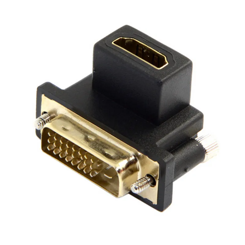 Поворотный адаптер 90 градусов вниз угловой разъем DVI папа HDMI совместимый мама для