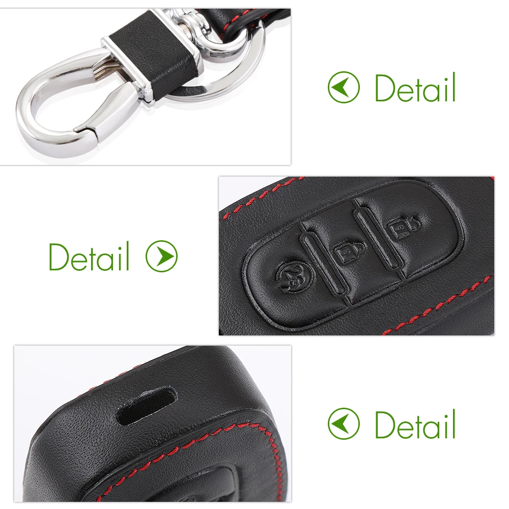 3 кнопки из натуральной кожи пульт дистанционного управления брелок чехол для