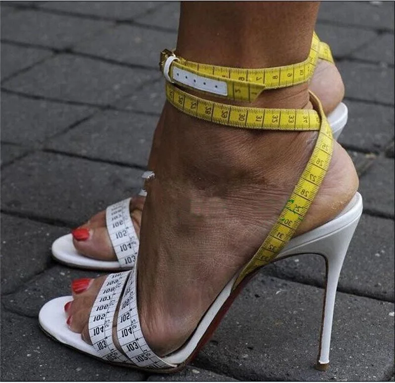 

Unique Design Ruler Cross High Heel Sandals Charming Ankle Straps Rulers High Heel Sandals Women Sexy Formal Dress Shoes