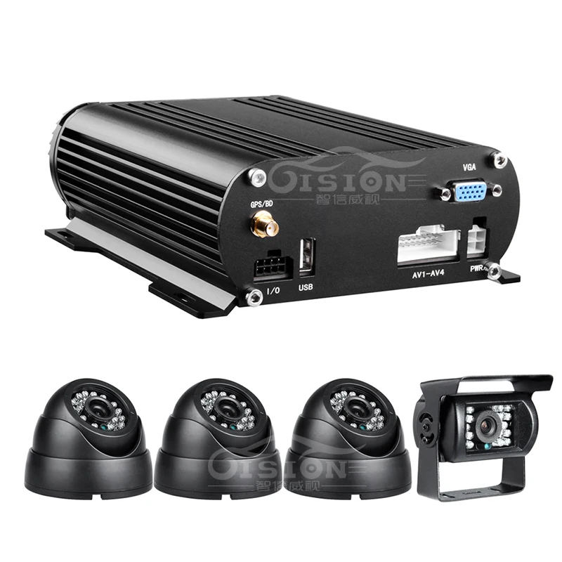 gps hdd hard disk 1080p 4ch ahd mobile dvr video recorder kis 4pcs 2.0mp waterproof night vision ir car camera free shipping |