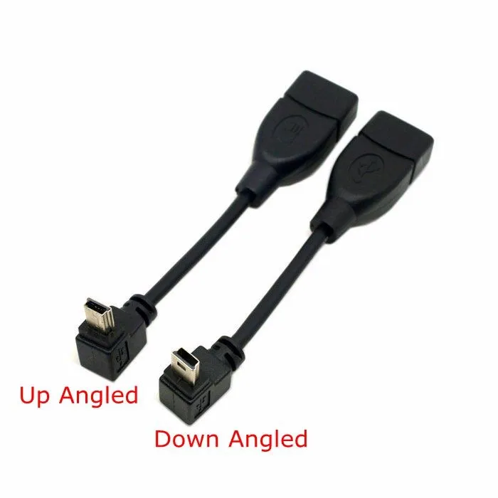 Кабель Mini USB Type B-USB OTG под углом 90 градусов 10 см 50 короткий кабель mini otg для