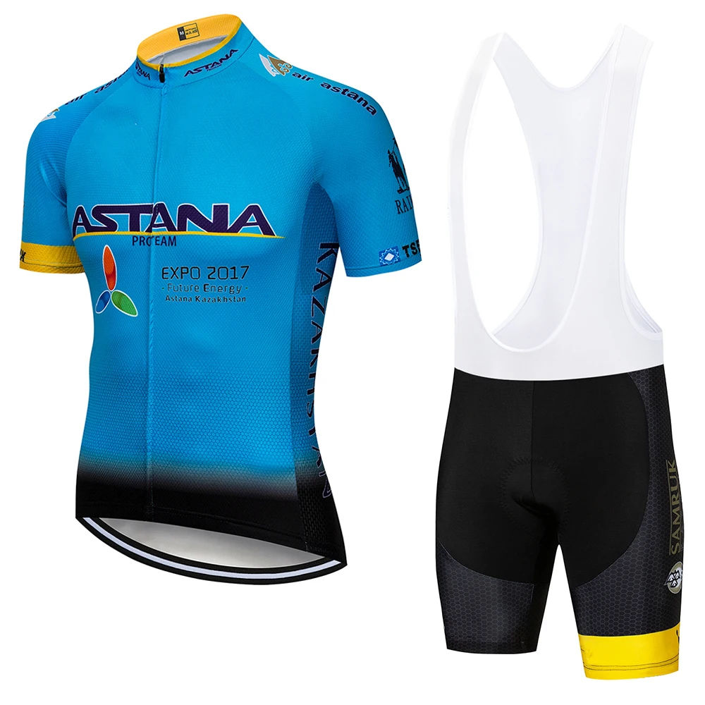 Jerseys and pants Новинка многоцветный Астана велосипедная майка 9D набор велошорт Быстросохнущий велосипед для мужчин одежда команда pro кофта для велоспорта Culotte - Цвет: Jerseys and pants