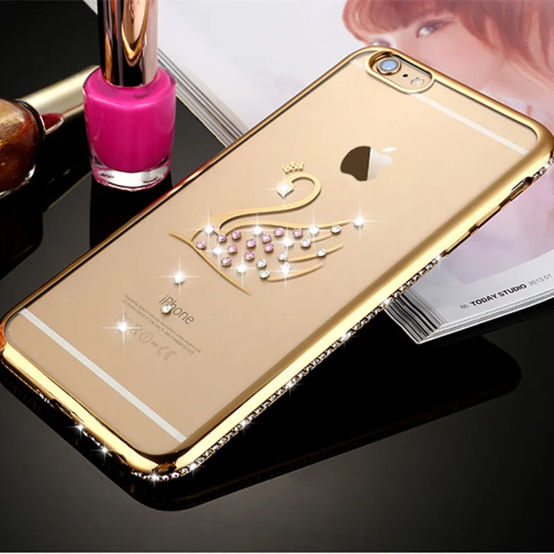 Роскошные diamondsoft тпу телефон назад коке чехол для iphone6 6 s плюс силиконовый